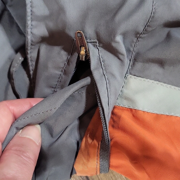L.L. BEAN Gray Orange Nylon Hooded Windbreaker Jacket - Picture 3 of 16